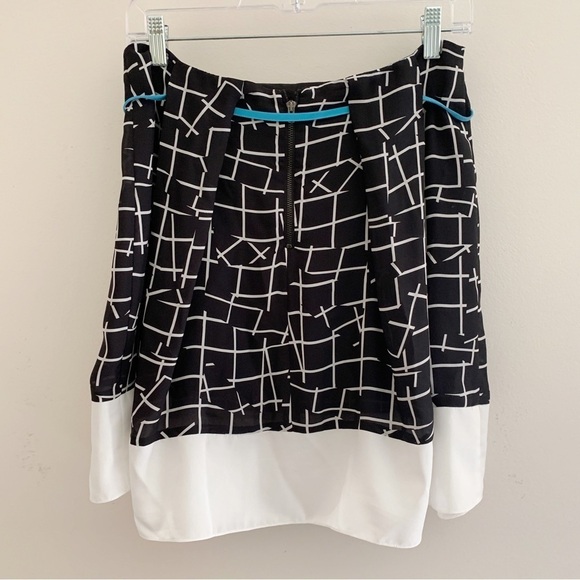 Sachin & Babi Grid Print Mini Skirt z 2 A-Line Colorblock - Picture 2 of 7